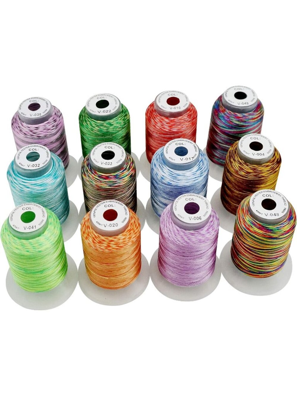 New 12 Colors Variegated Embroidery Machine Thread Kit -1